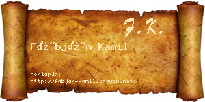 Fábján Kamil névjegykártya