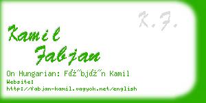 kamil fabjan business card